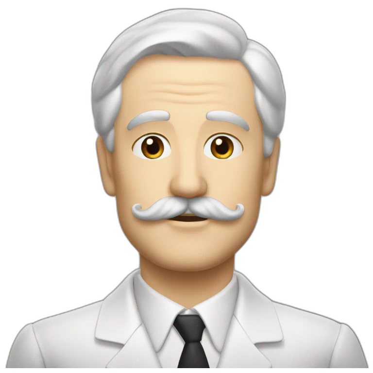 Pierre gilot mustache italien White hait emoji