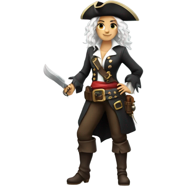 female pirate white hair emoji