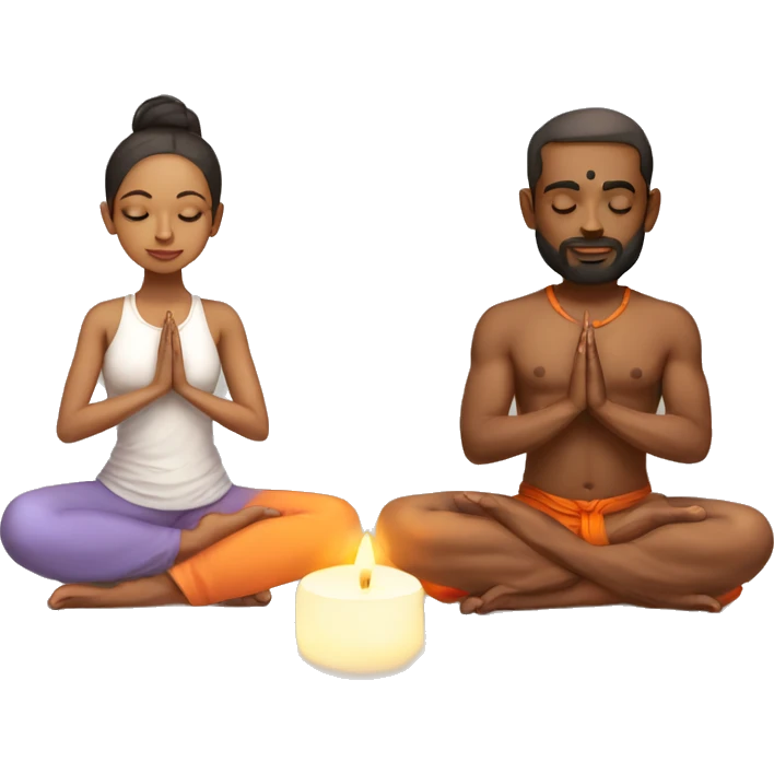 Yoga couple Hindu prayer light skin  emoji