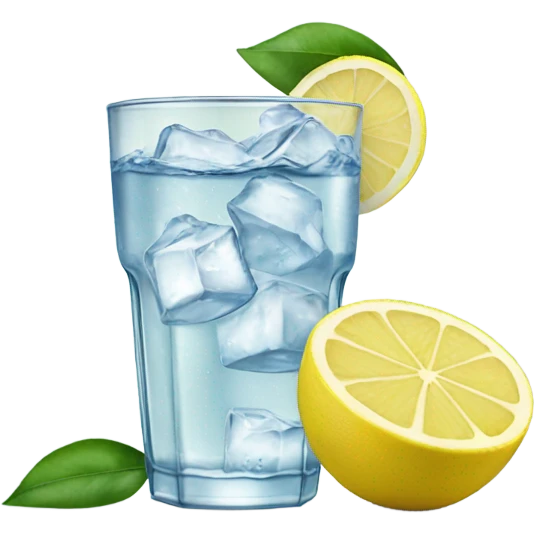 Iced water with lemon wedge emoji