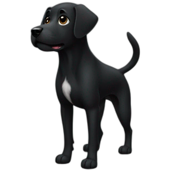 three-leg-black-dog emoji