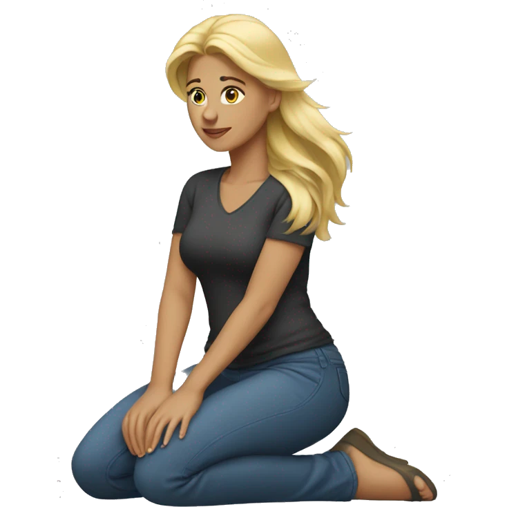 blonde woman kneeling  emoji