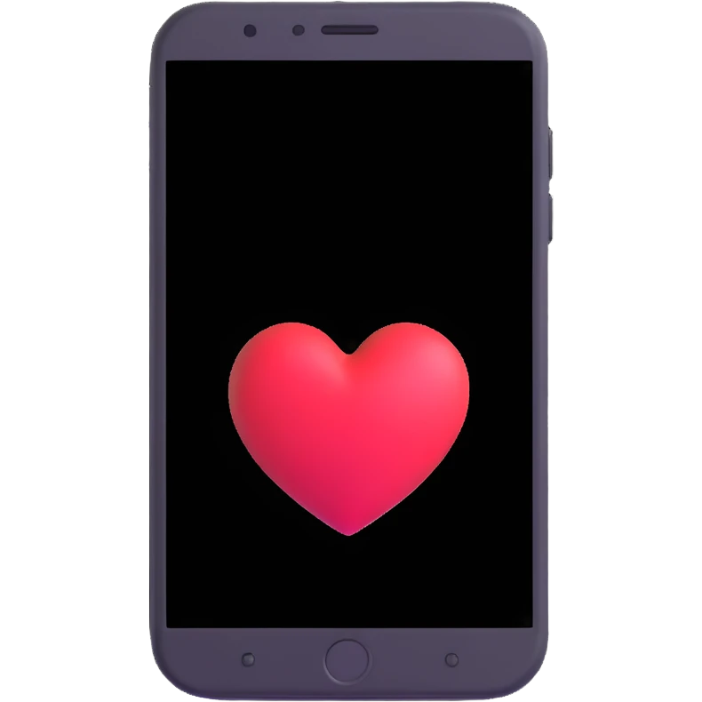 smartphone with a big heart emoji