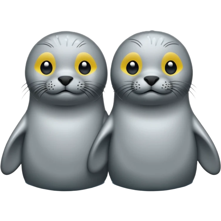 Two seals in the rain emoji