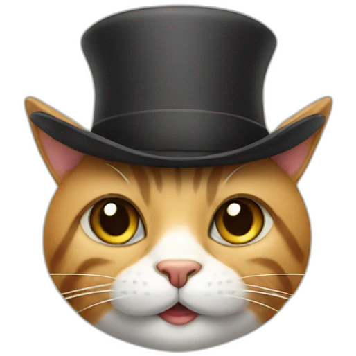 Cat with moustache and a hat emoji