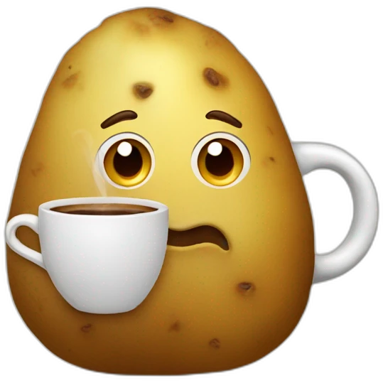 potato drinking coffee emoji