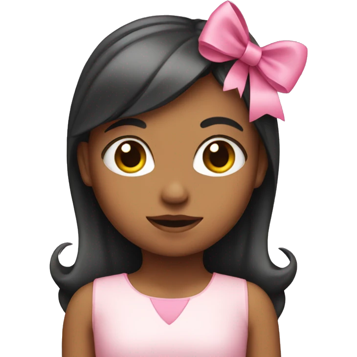 Girl with a pink bow emoji