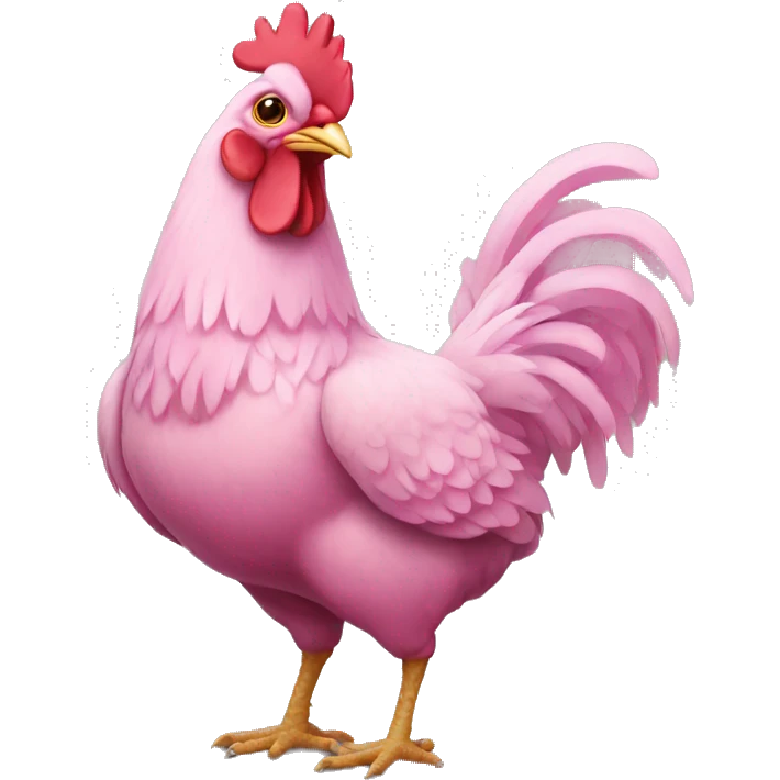 Pink chicken full body emoji