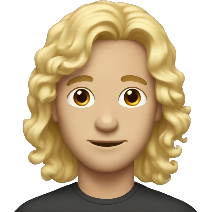 A man with blonde wavy hair and blie eyes emoji