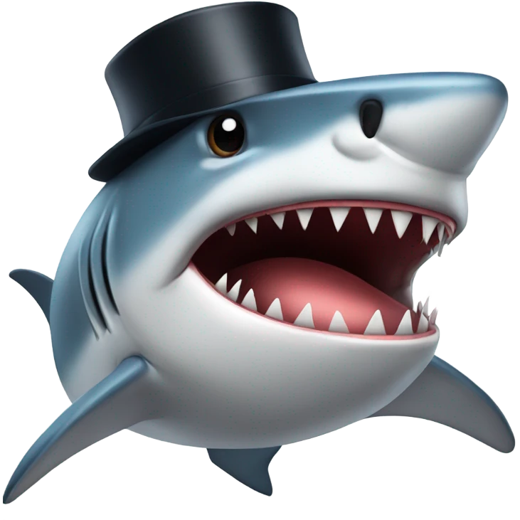 shark with tophat emoji