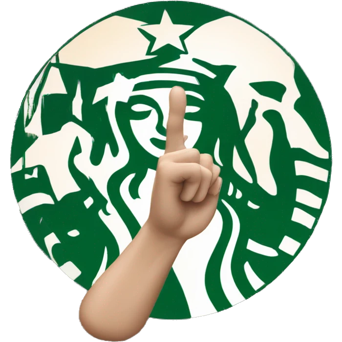 finger point to starbucks logo emoji