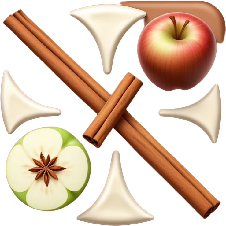 White and milk chocolate with apple and cinnamon  emoji