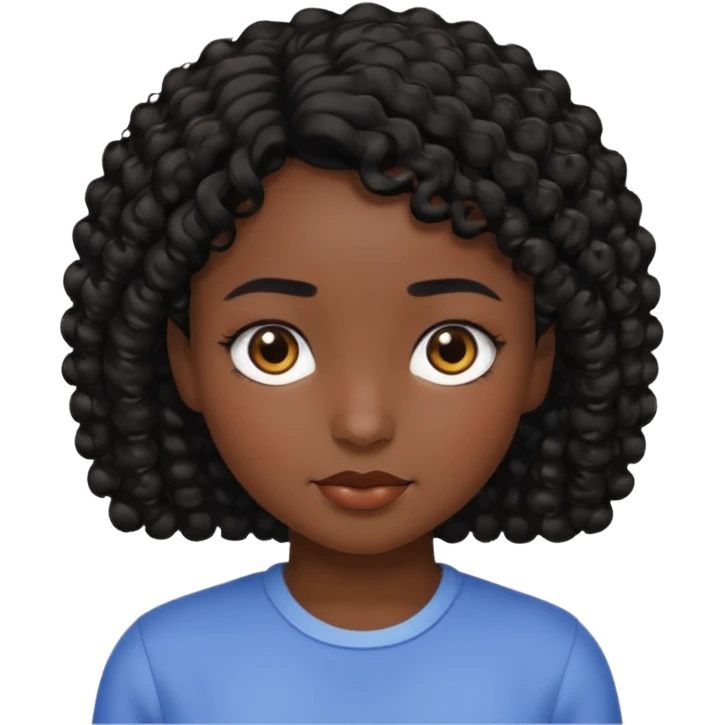 Menina com cabelo cacheado curto emoji