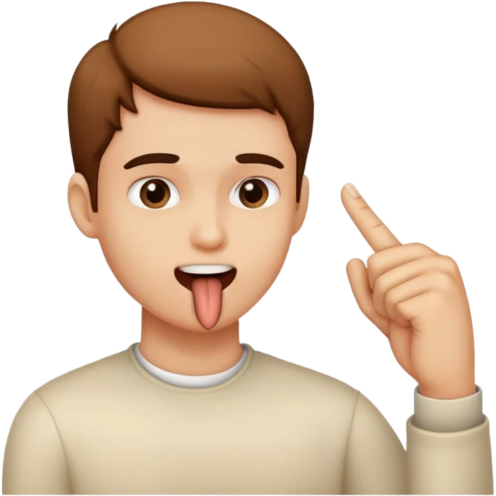 Una persona mordiéndose el dedo indice emoji