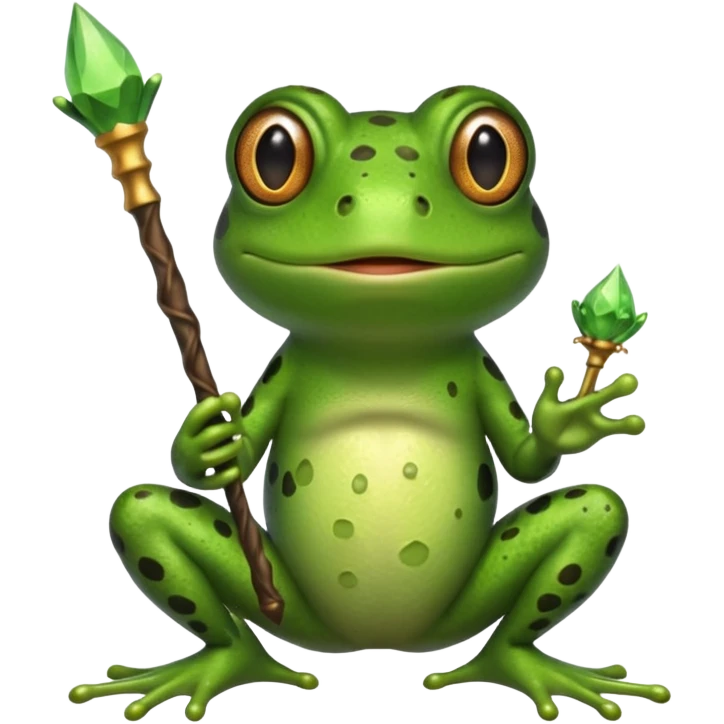 Frog holding a wand emoji
