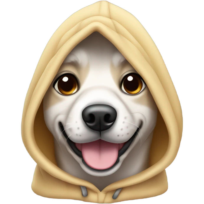 Dog riding hoodie emoji
