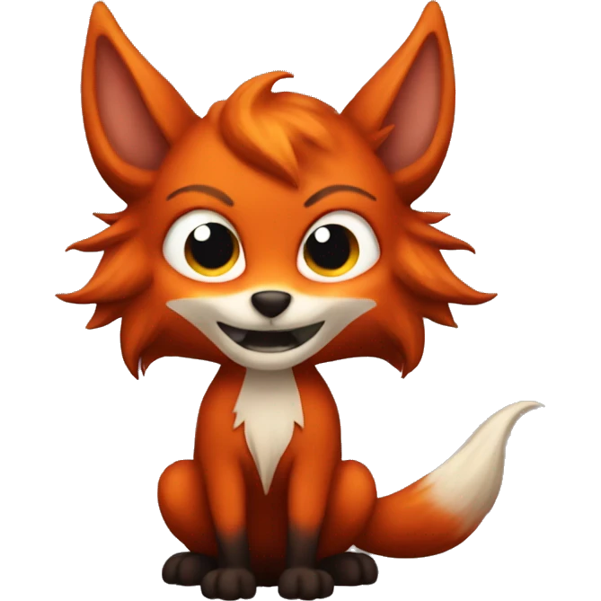 long hair fox devil emoji