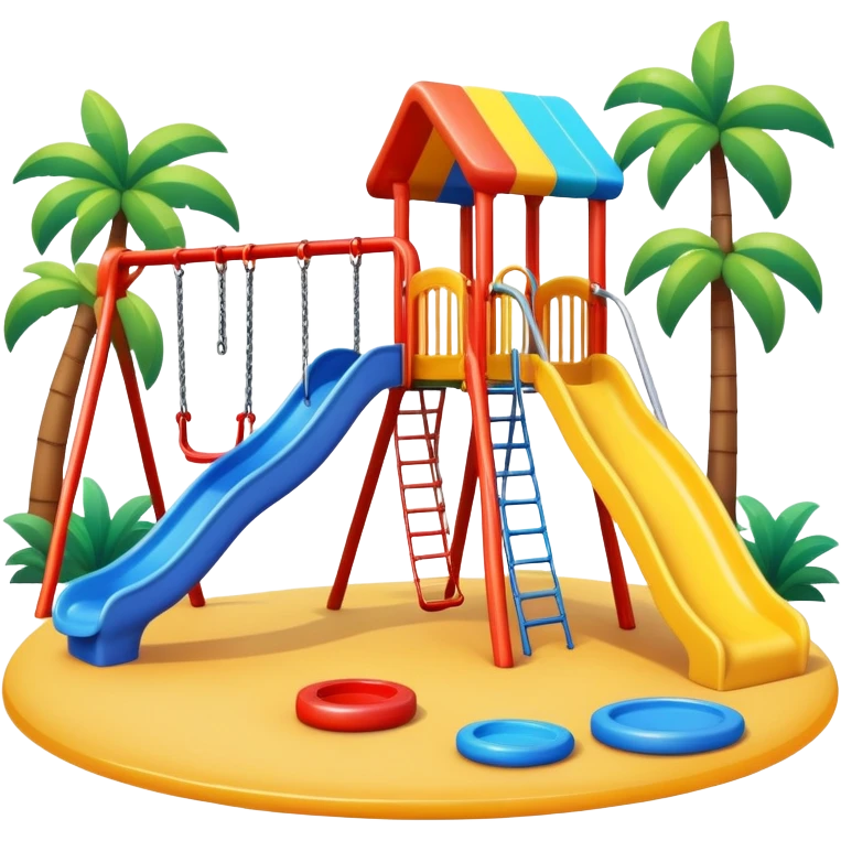colorful playground with slide and swings emoji