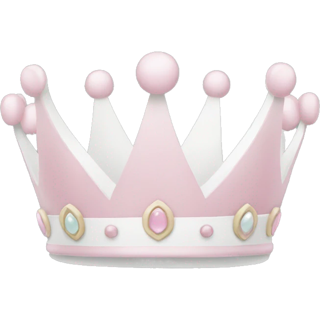 White and pastel pink crown emoji
