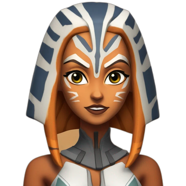 Sexy Ahsoka Tano (portrait, front facing) bikini (small horns) (clone wars season 7) emoji