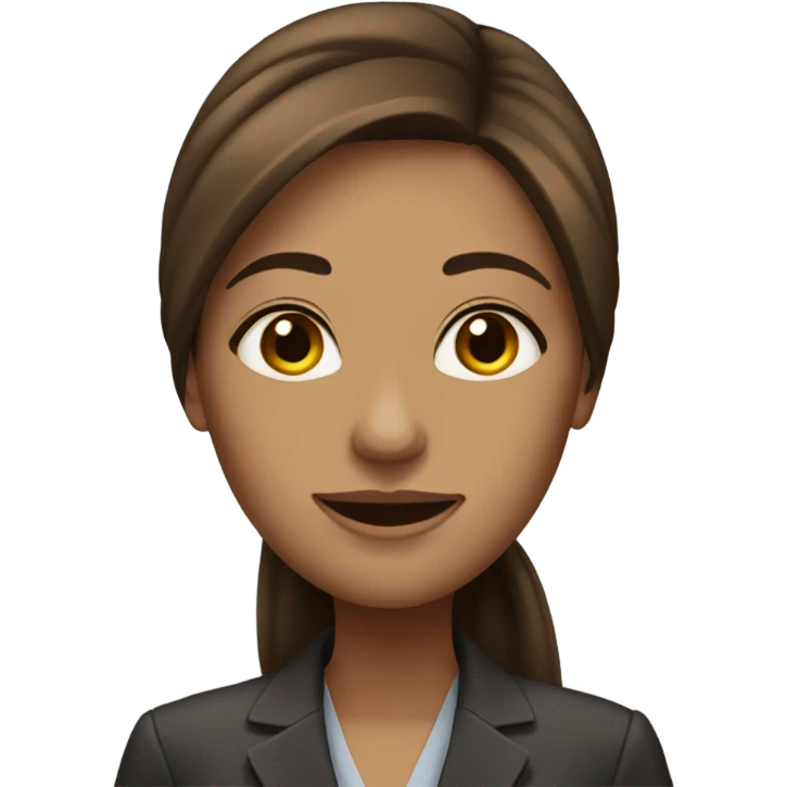 business woman long straight brown hair emoji