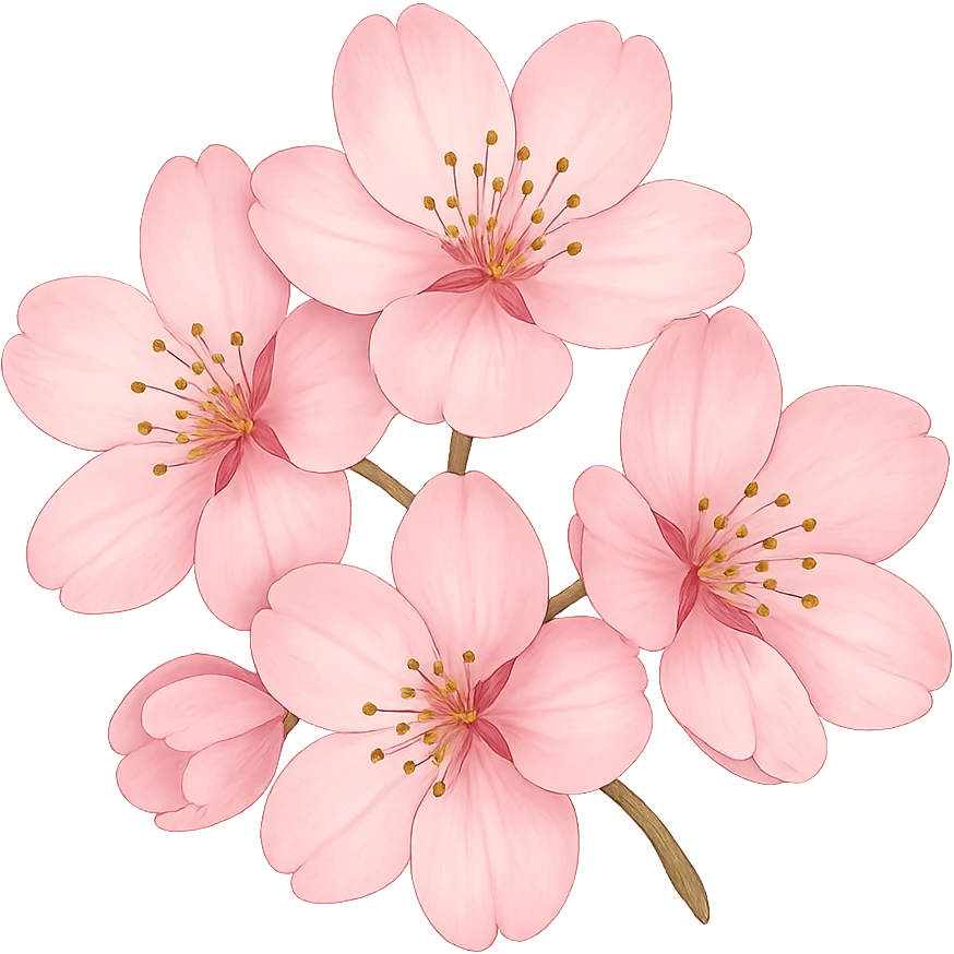 pink cherry blossom cluster, no background emoji