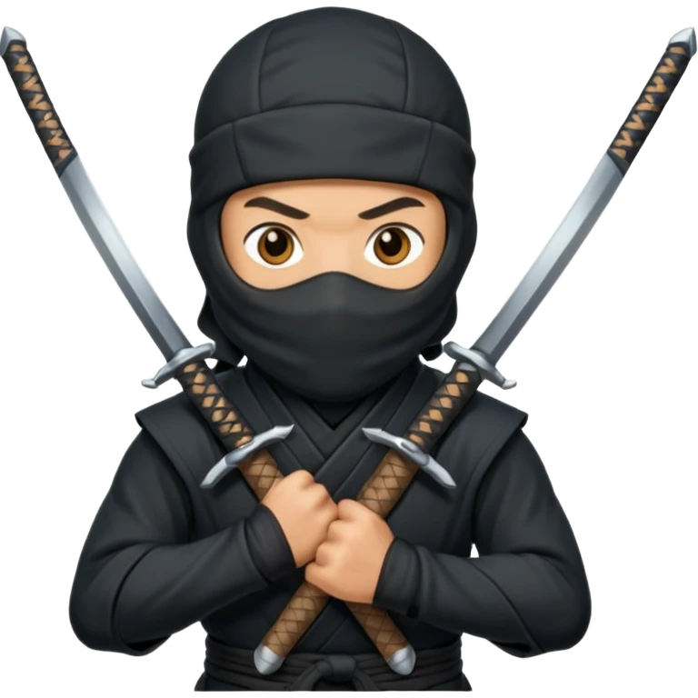 Ninja with two swords in two hands emoji