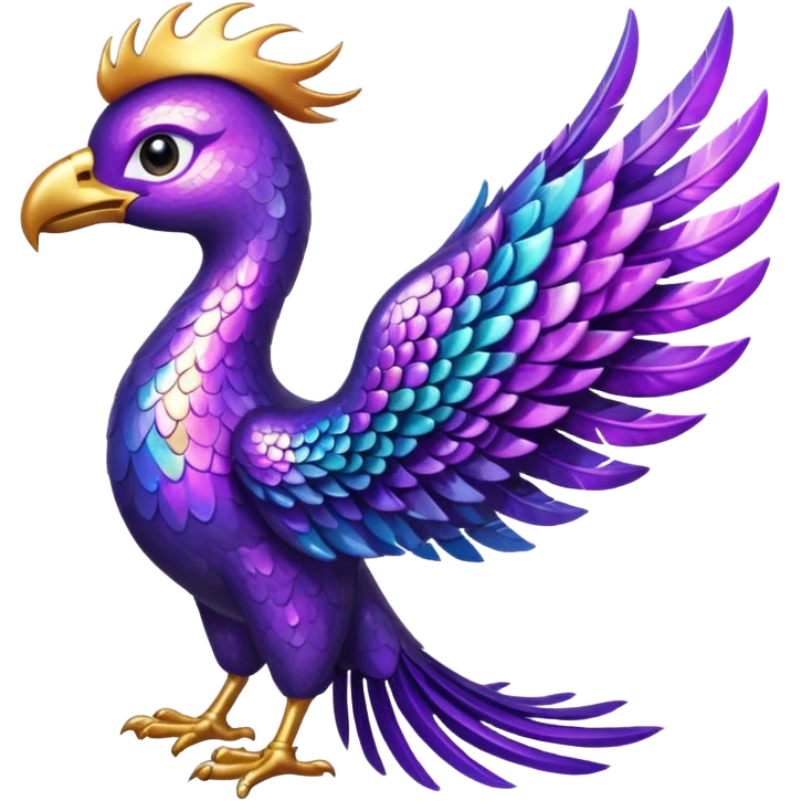glitter purple phoenix emoji