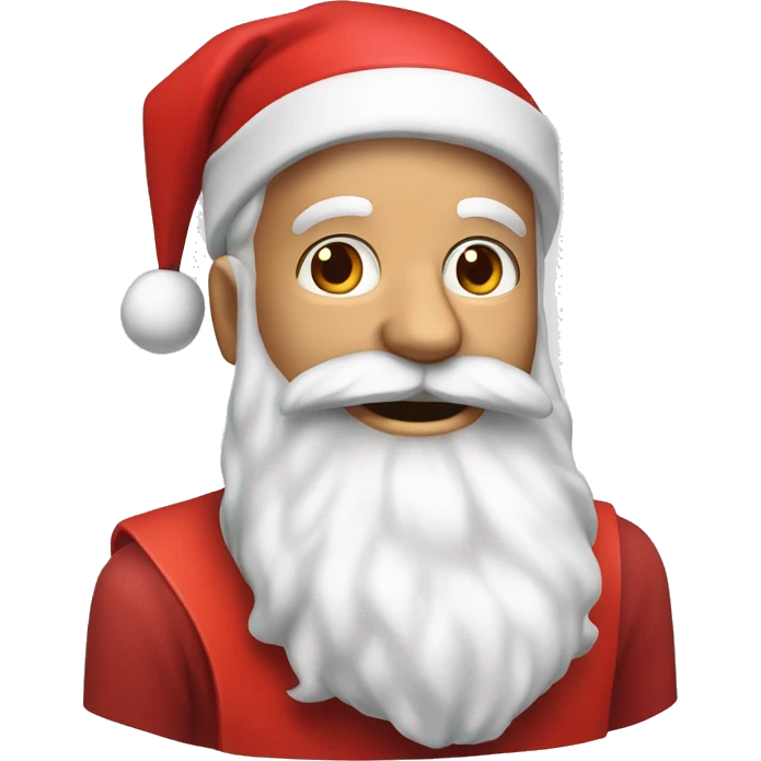 père Noël avec cadeau est costume rouge et barbe blanche emoji