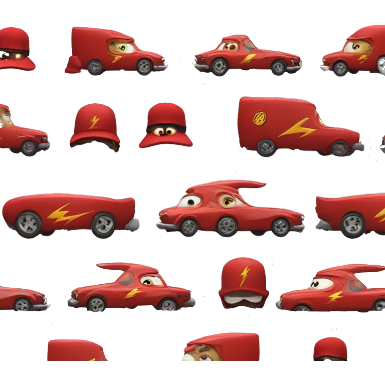 lightning macqueen from cars with mario hat emoji