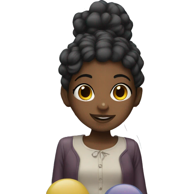 Black girl balloons emoji