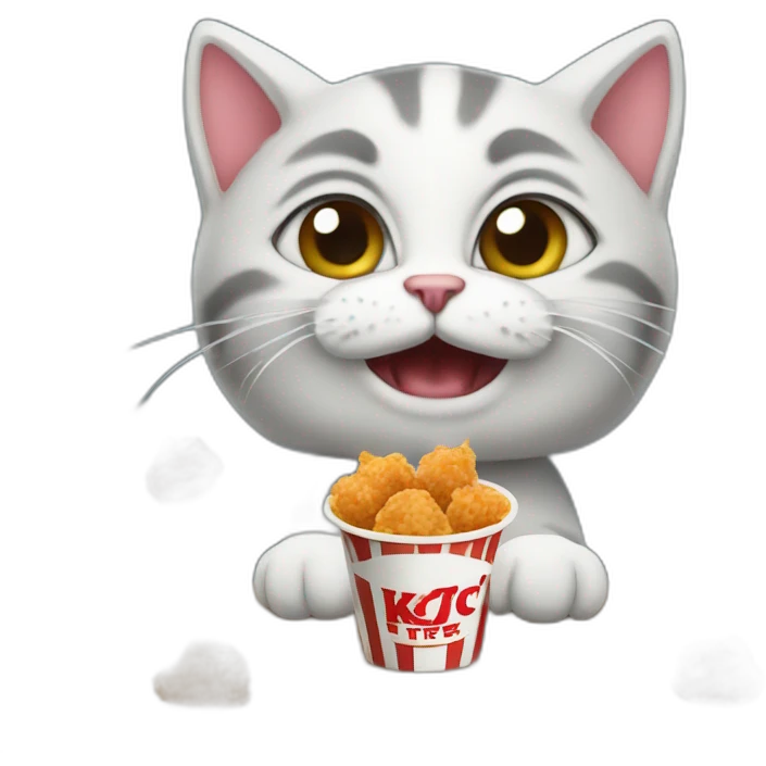 kitten eat kfc bites emoji