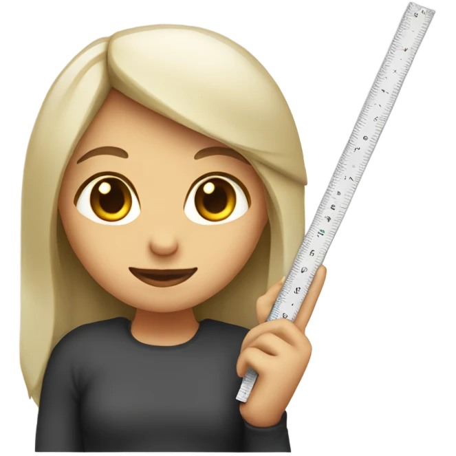 Girl holding a ruler   emoji