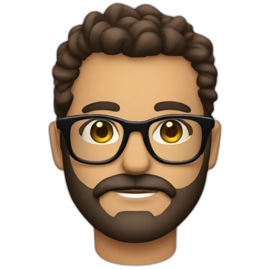 Anthony Martinez con barba y gafas emoji