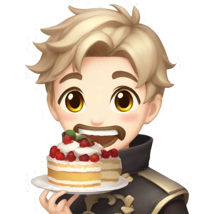 furina from genshin impact eating cake emoji