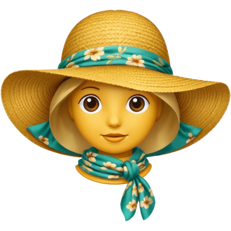Sunhat + scarf emoji
