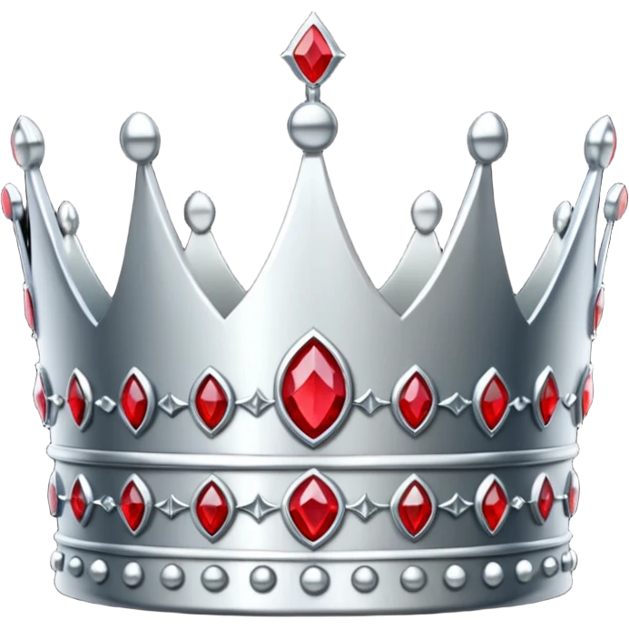 sliver crown with red gems emoji