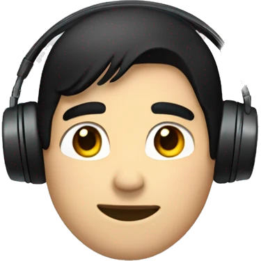 male with black hair and earphones emoji