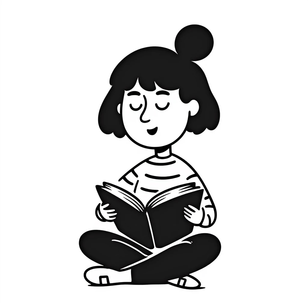 cute girl reading a book emoji