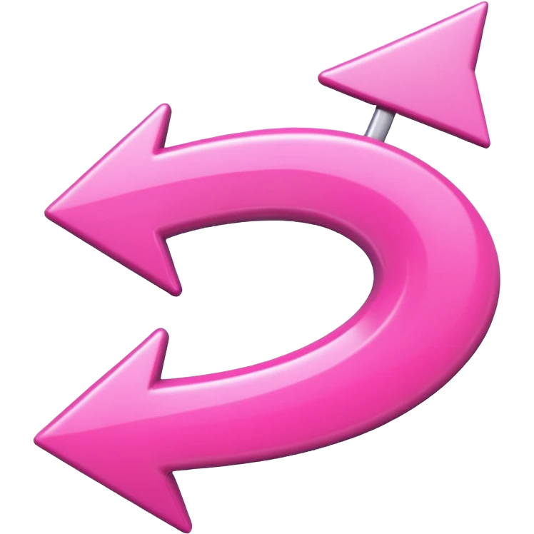 Pink curved go back arrow emoji