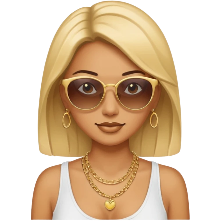 woman with sunglasses and necklace emoji