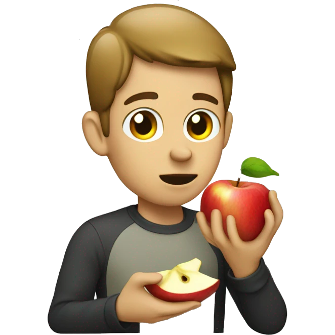 person eating apple emoji