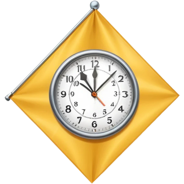 Flag with clock in it square clock  emoji