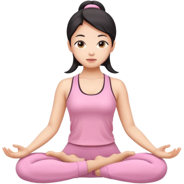 asian yoga girl light pink clothes  emoji