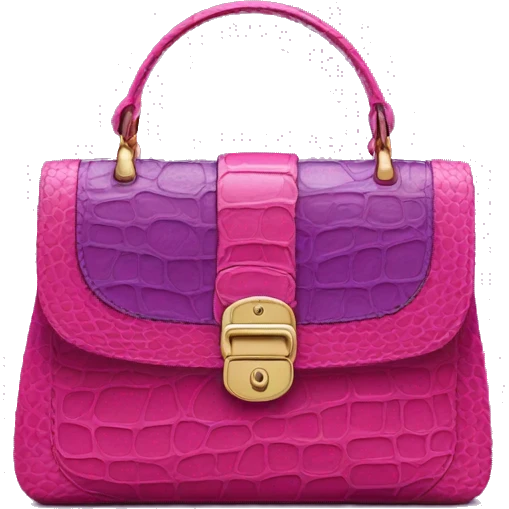 Hot pink and violet Brahmin bag emoji
