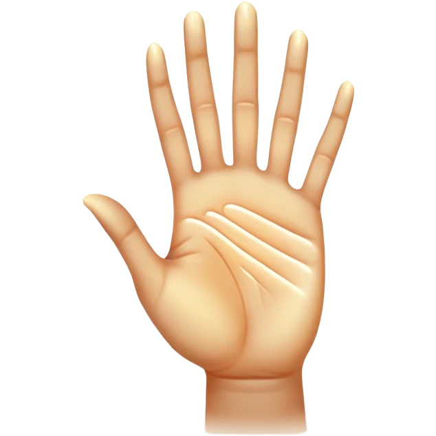  -- ethereal glowing hand palm lines-- 5 fingers reading palm - the act of palm reading practice 
 emoji