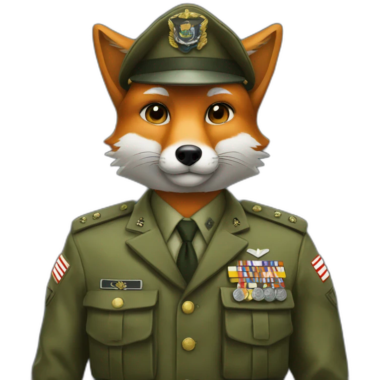 Fox military dressed emoji