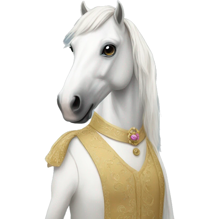 white horse in dress emoji