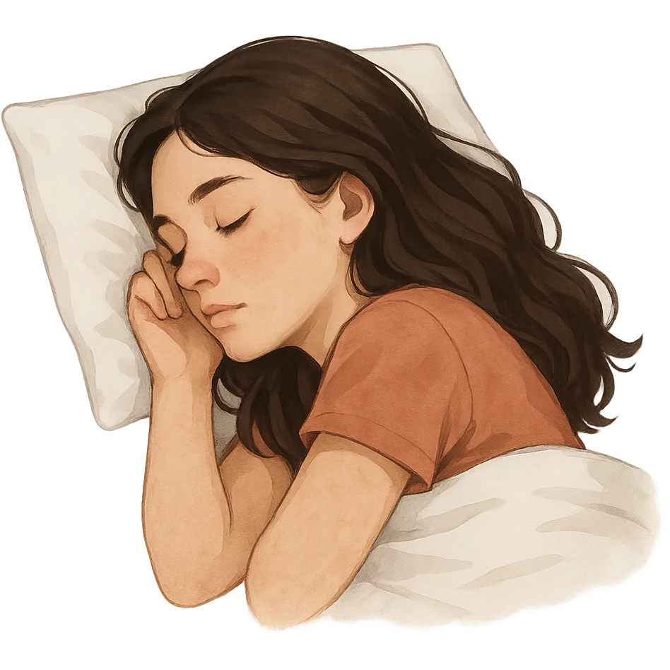 brunette girl sleeping, variation 3 emoji