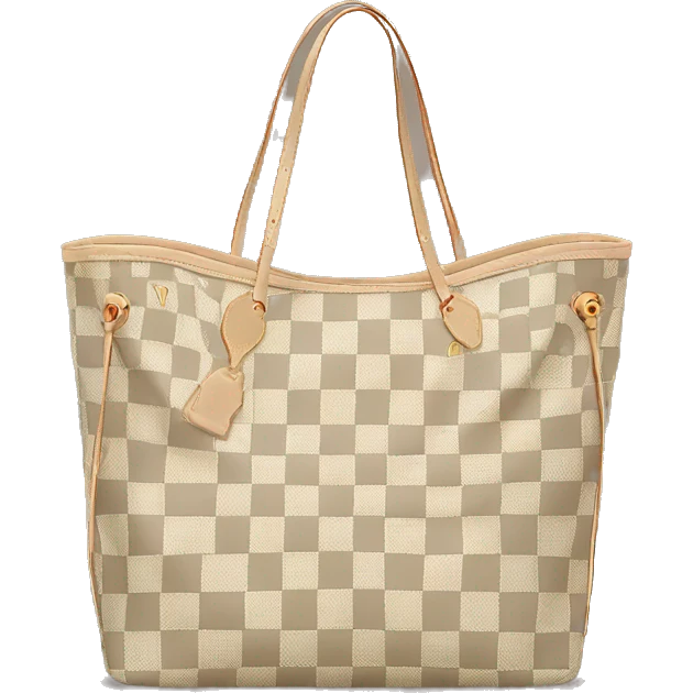 beige checkered louis vuitton tote emoji
